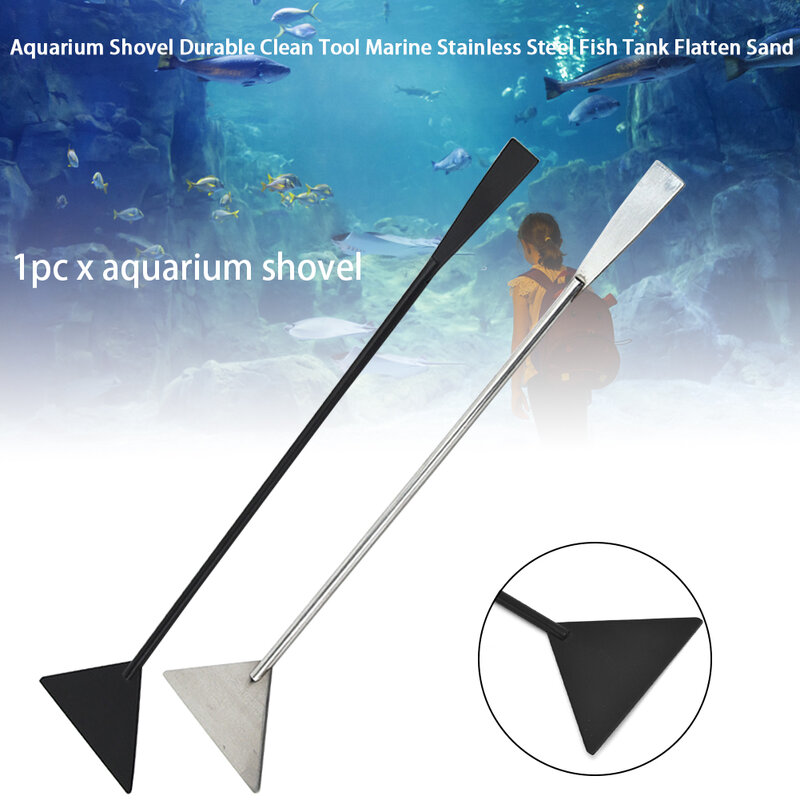 Non Slip Dubbele Hoofd Schoon Tool Onderhoud Aquarium Marine Landscaping Plat Zand Aquarium Schop Rvs Snijden