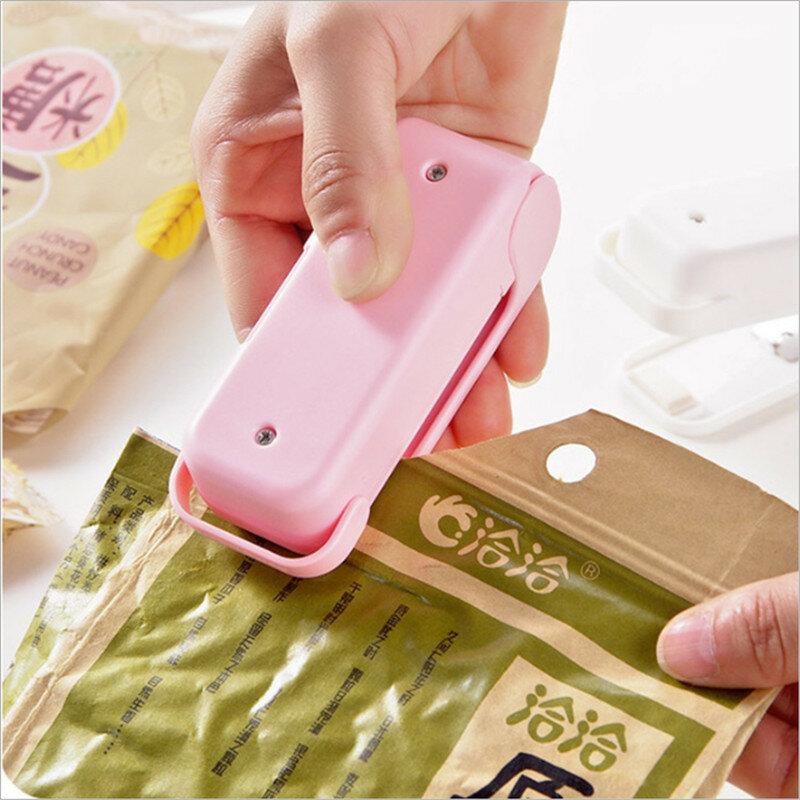 Portátil máquina selladora Mini hogar bolsa de comida sellador impulso sellador sello de embalaje Clips de bolsas plásticas para alimentos de cocina de almacenamiento