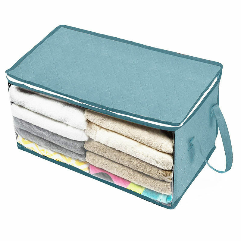 Large Capacity Storage Bag Folding Under Bed Blanket Clothes Quilt Dustproof Zipper Organize Portable Pillow Quilt