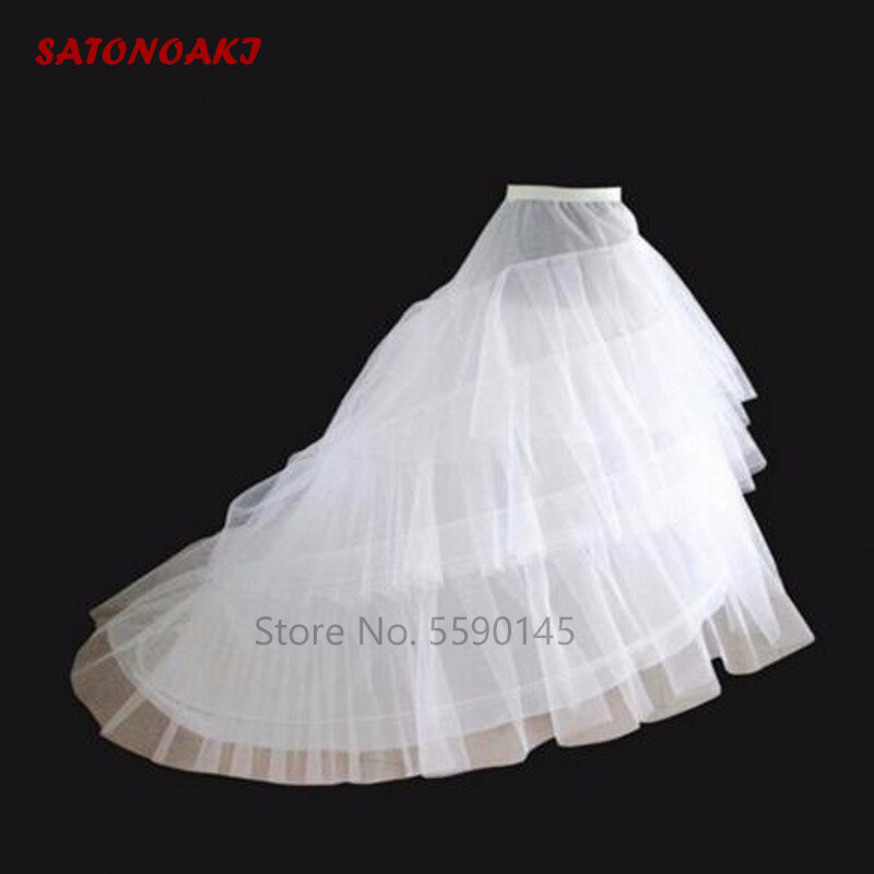 ثوب نسائي أبيض أو أسود لفساتين الزفاف ، قماش قطني طويل الذيل ، ثلاث طبقات من الخيوط ، إكسسوارات ملابس الزفاف