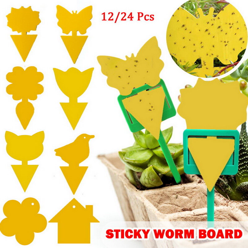 Yellow Strong Flies Sticky Traps Bugs Flying Traps Catching Aphid Pest Killer Outdoor for Fruit Fly Fungus Insects Double Traps