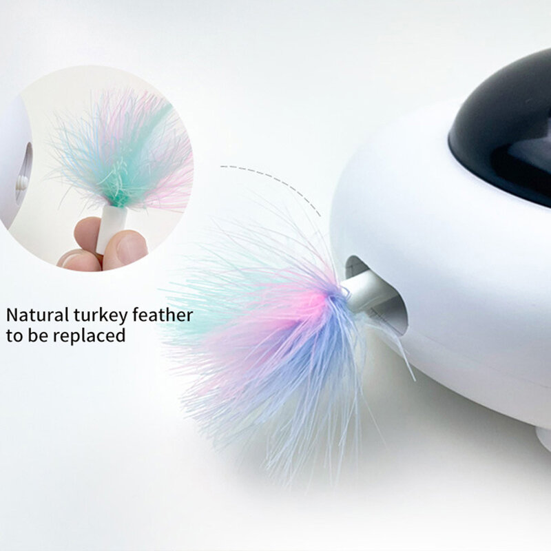 Vara de pena girando turntable pet captura treinamento brinquedos rotativa automática ufo eletrônico interativo brinquedo do gato