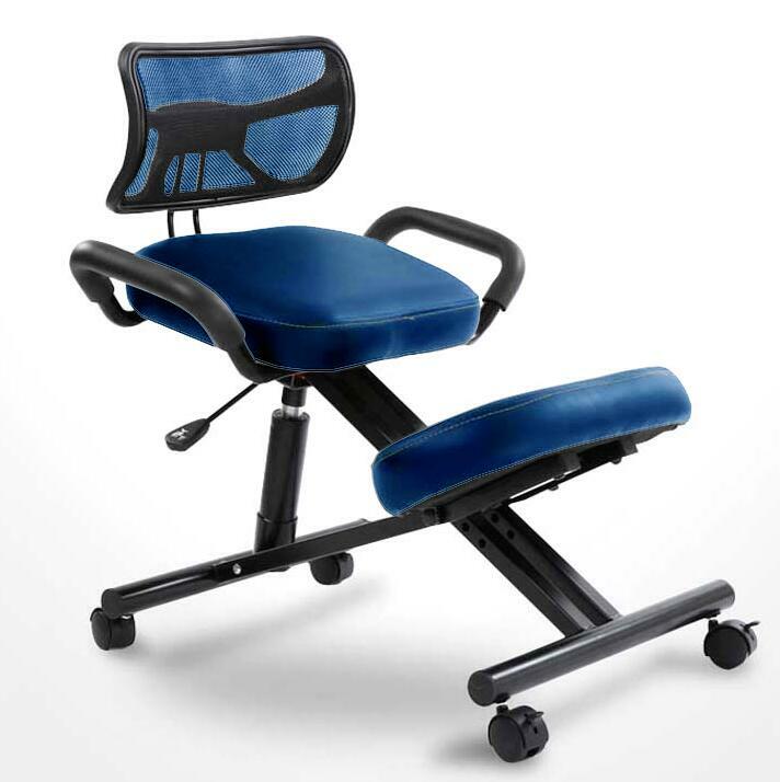 Эргономичный дизайнерский коленный стул с спинкой и ручкой офисное кресло на коленях эргономичное кожаное черное кресло с роликом