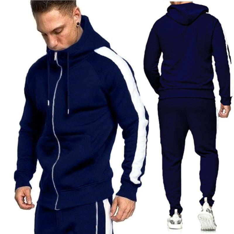Casual Tracksuit Men Autumn HOODIES+Pants 2 Pieces Sets Sportswear Mens Tracksuit Slim Fit Sporting Suit Fashion S-3XL