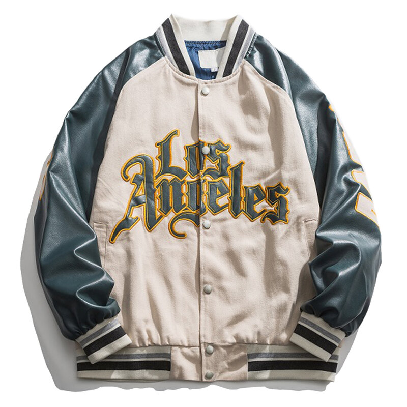 Vintage americano bombardeiro jaqueta masculina streetwear carta bordado casaco de beisebol jaqueta harajuku varsity jaquetas unisex estilo manguito