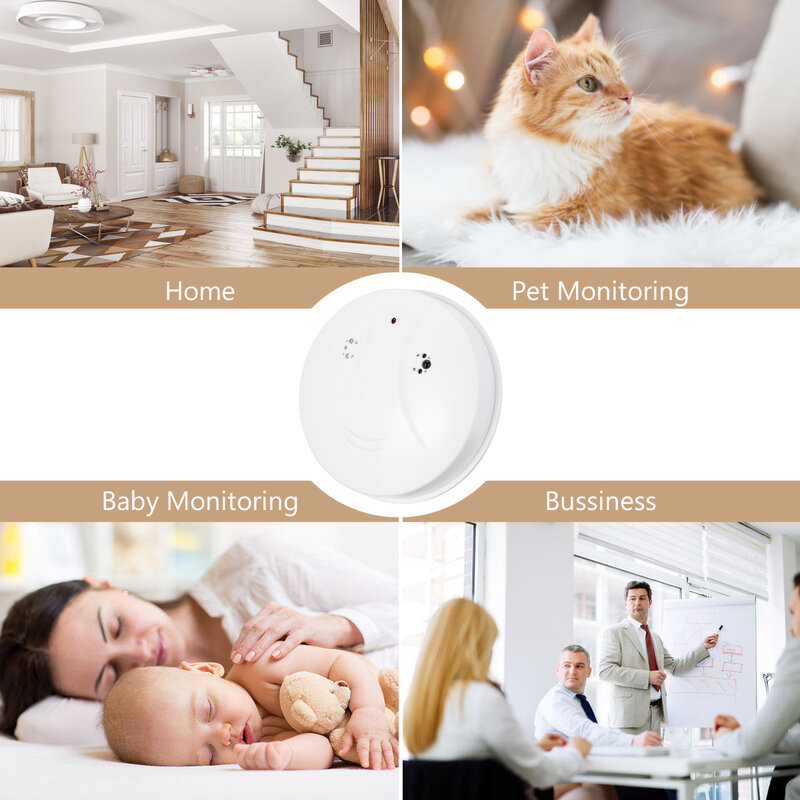 Wireless Smoke Detector Fire Alarm with 1080P Wifi Smart Photo Alarm Camera Home Security System Smoke Alarm Fire Protection