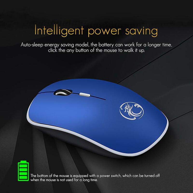 Ratón inalámbrico silencioso con USB para ordenador, Mouse ergonómico silencioso para Gamer, Accesorios para ordenador portátil