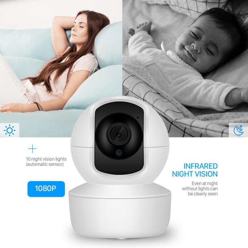 Kamera IP Nirkabel Visi Malam Wifi Kamera 2 Arah AI Pelacak Manusia Bayi Kamera Keamanan Rumah Pintar Monitor Bayi Pengawasan