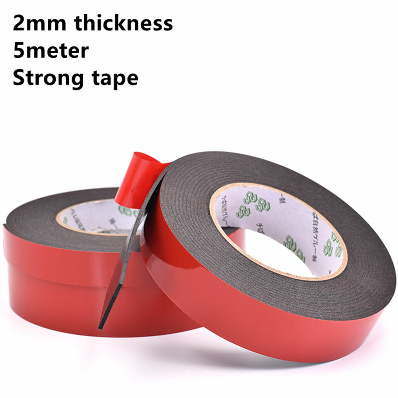 Cinta adhesiva de espuma de doble cara, cinta con pegante de doble lado para soporte de fijación y montajes de 0,5mm-2mm de grosor de 1 o 2 unidades