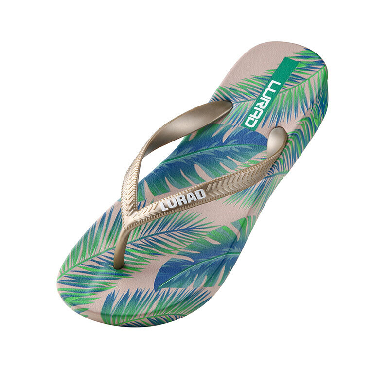Hang mit gedruckt flip-flops frauen sommer strand sandalen mit dicken boden mode nicht-slip clip drag trend