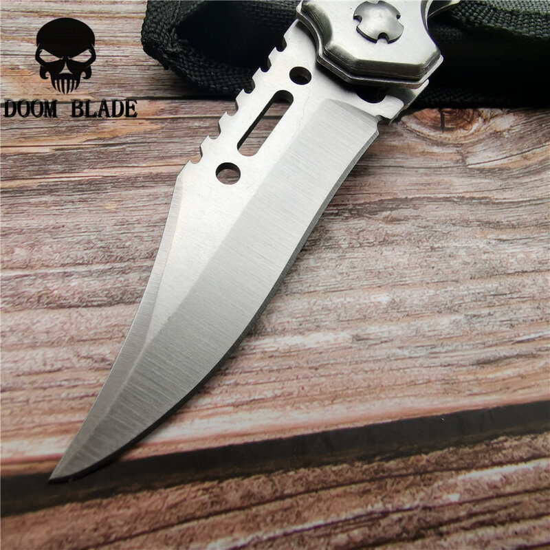 200mm 5CR15MOV Blade Quick Open Knives Pocket Tactical Folding Blade Knife Survival Hunting Camping Pocket Knife with LED New