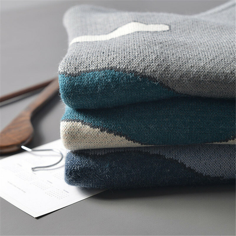 Suéter informal de manga larga para hombre, Jersey de punto ajustado con cuello redondo, cálido, para invierno y otoño, 2021