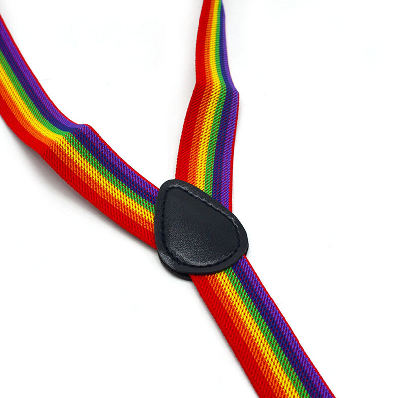 Tirantes elásticos de arcoíris para hombre Y mujer, accesorio de 1,4 de ancho, anticaída, ajustable, para regalo, 3 Clips