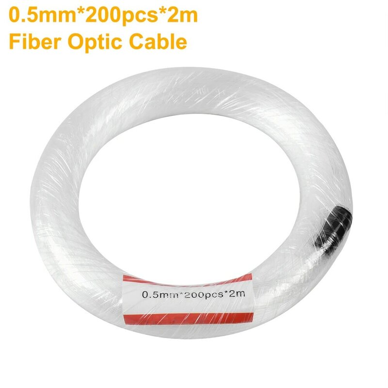 Cable de plástico PMMA para luz de cielo estrellado, fibra óptica, brillo final, 0,5mm * 200 piezas * 2M