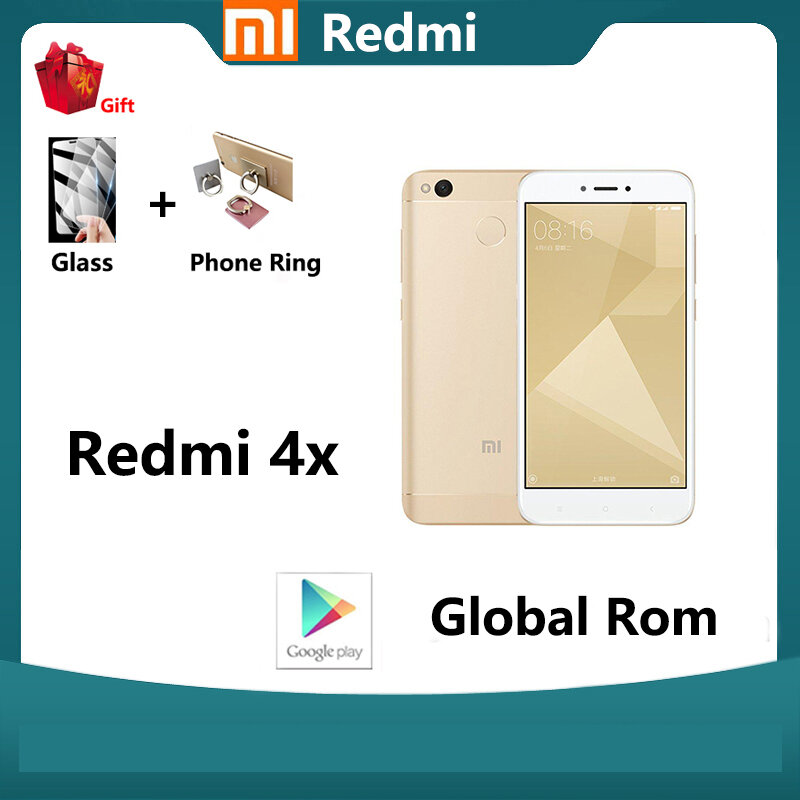 Смартфон Xiaomi Redmi 4X с глобальной прошивкой, 3 ГБ, 32 ГБ, для детей, для пожилых людей, аккумулятор 4000 мАч, 1280x720 пикселей, HD-экран, Snapdragon 435