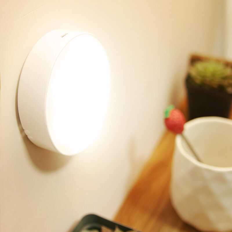LED محس حركة ضوء الليل USB قابلة للشحن غرفة نوم الجدار مصباح الدرج الجسم ضوء الاستشعار مصباح خزانة أضواء ليلية