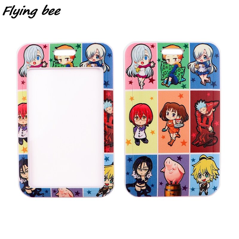 Flyingbee X1693 Anime Seven Deadly Sin Card Holder ID Holder Bus Card Holder Staff Card DIY Hang Rope Lariat Lanyard For Fan Kid