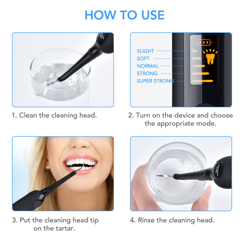 Scaler dentale sonico elettrico Display a LED rimozione del calcolo dei denti detergente macchie dei denti strumento tartaro sbiancamento dei denti raschietto tartaro
