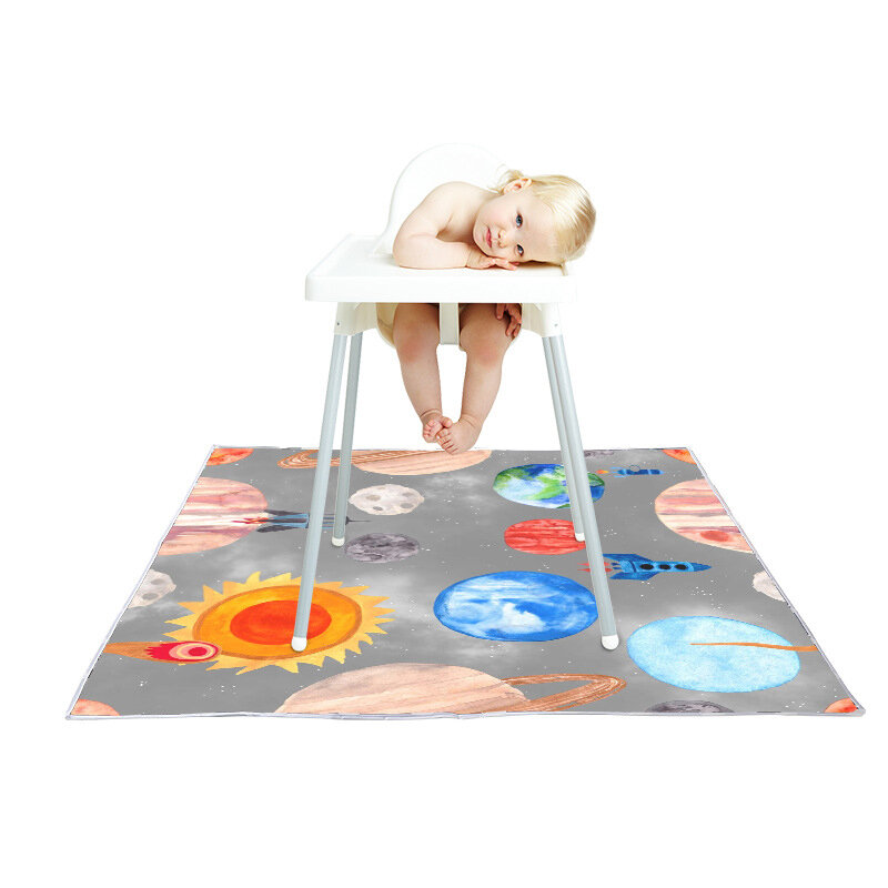 Baby High Chair Floor Mat Crawling Anti-slip Mat Infant Playing Games Climbing Pads Antiskid Anti-dirt Pad Folding For Toddler