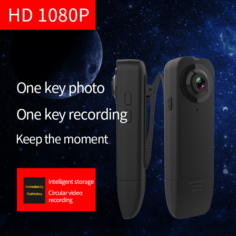 Hd 1080p最小カメラ新ウェアラブルビデオレコーダーナイトビジョンモーション検知小型セキュリティ用外ビデオカメラ