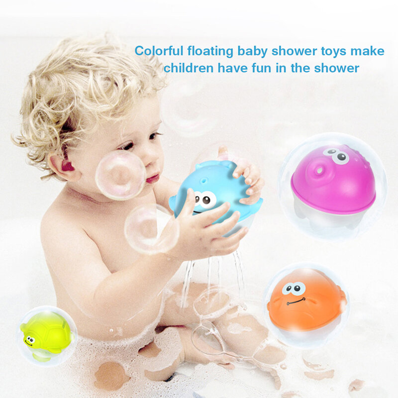ห้องน้ำชุดของเล่นที่มีสีสันลอยอาบน้ำเด็กอาบน้ำของเล่นสเปรย์น้ำปลาวาฬดูดถ้วยตาข่ายอ่าง...