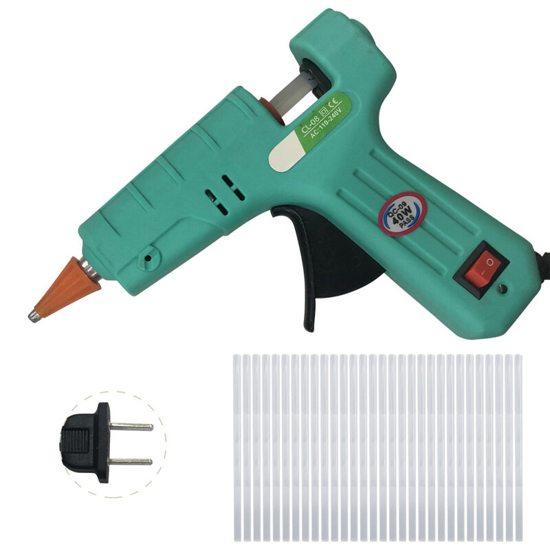 40w quente melt pistola de cola portátil artesanato reparação diy aquecedor elétrico alta temperatura com 7mm cola varas plug eua