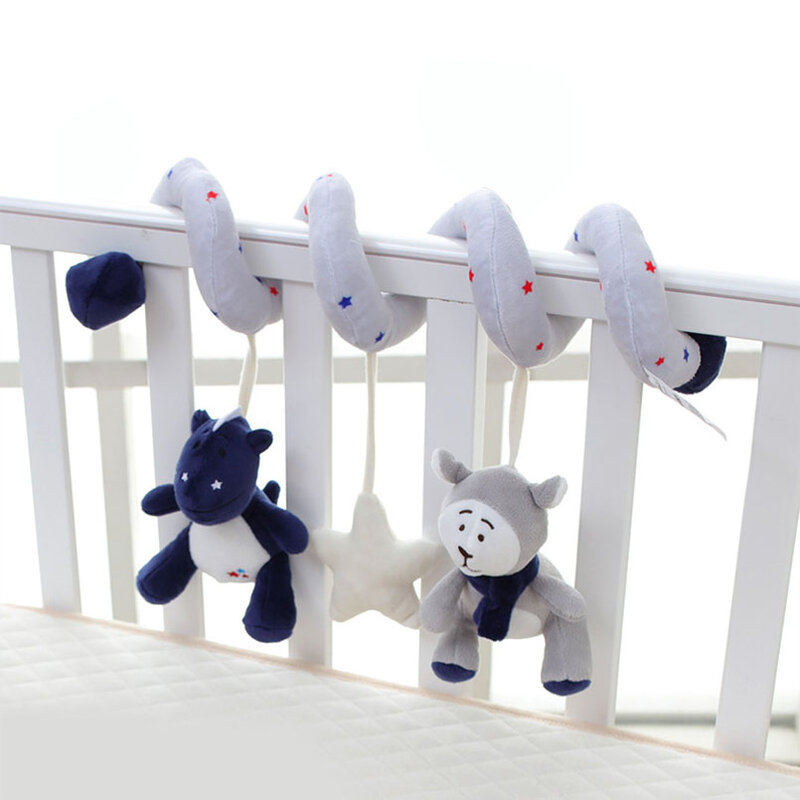 Brinquedos educativos da criança do bebê de pelúcia animal chocalho móvel infantil carrinho de criança cama berço espiral pendurado brinquedos para brinquedos do bebê 0-12 meses