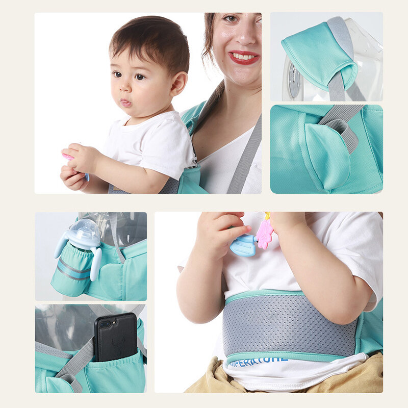Portabebés para recién nacidos pequeños, asiento de cadera transpirable, ergonómico, mochilas tipo canguro, taburete de cintura ajustable, portabebés