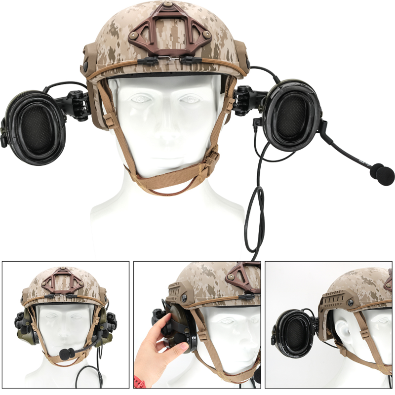 TAC-SKY tactical airsoft esportes fone de ouvido capacete suporte comtac iii silicone earmuffs redução ruído captador tiro fone de ouvido fg