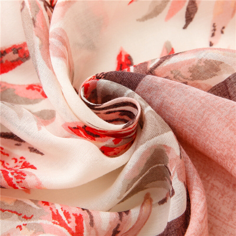 Новый модный бренд сад прекрасный цветочный бахрома шаль из вискозы шарф леди высокое качество печати теплый мягкий хиджаб и обертывания м...