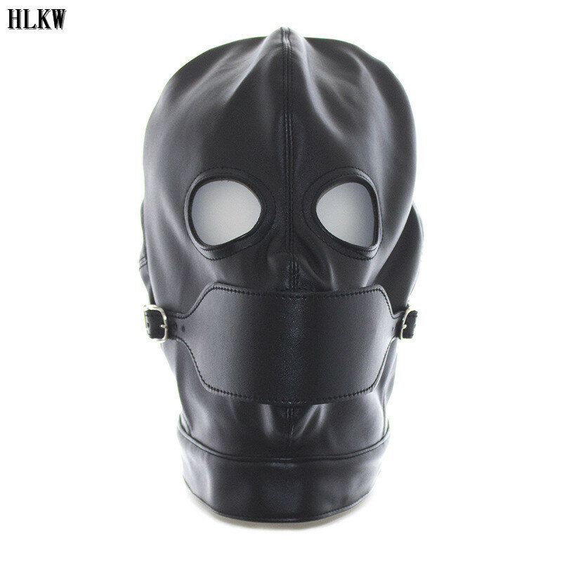 Faux Leather Full Head Hood Mask Open Eyes 2 Holes Ball Halloween Costumes Stormtrooper Cosplay Rave Festival Outfit Marvel
