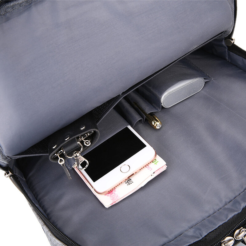 ความจุขนาดใหญ่15.6นิ้วชายแล็ปท็อปกระเป๋าเป้สะพายหลัง USB กระเป๋าเป้สะพายหลังสำหรับเดินทางท่...