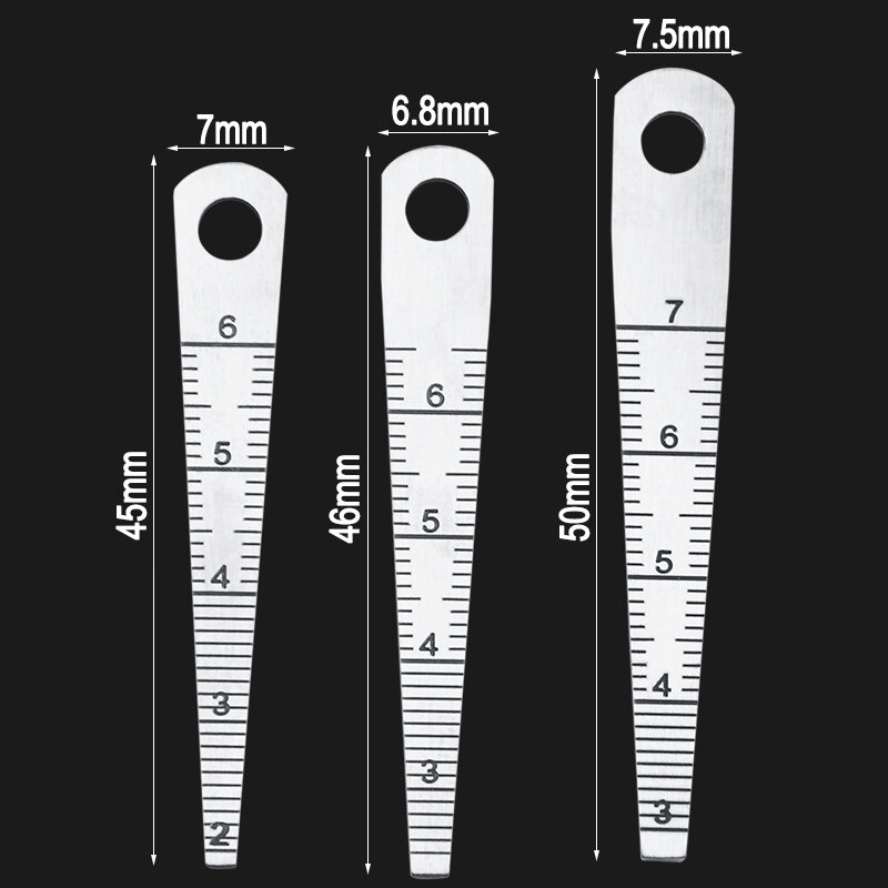 Escala de doble cara de 0-70mm, calibrador interior Caliper Gap, calibrador de calibre, regla de cuña de pendiente, regla de separación de cono Feeler