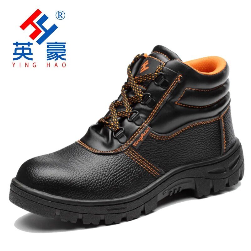 Zapatos de seguridad de tobillo alto, puntera de acero, antigolpes y antipenetración, calzado protector antideslizante, seguridad en sitio de construcción