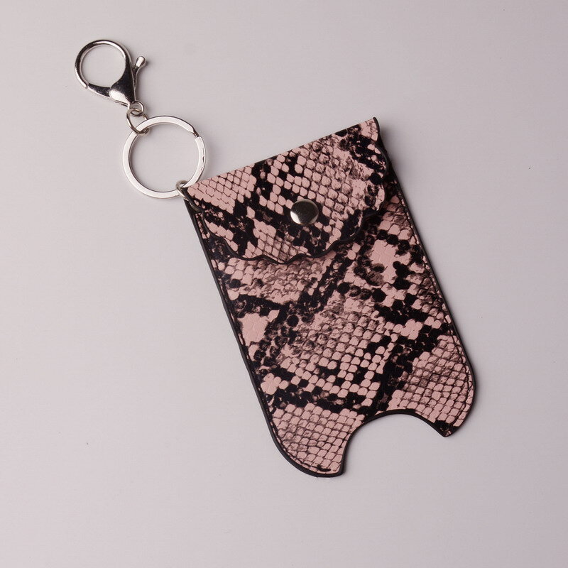 LLavero de piel sintética con diseño de leopardo para hombre y mujer, bolsa de Perfume a la moda, llavero de arcoíris, monedero pequeño, 2021