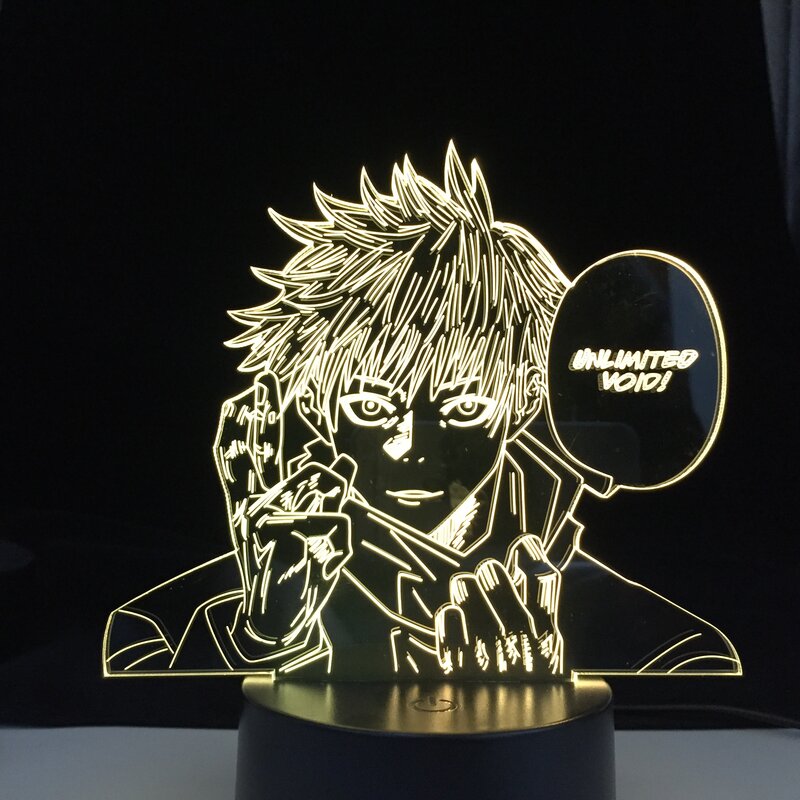 Jujutsu Kaisen Yuji Itadori 3D Led Night Light Voor Slaapkamer Decor Verjaardagscadeau Satoru Gojo Licht Jujutsu Kaisen Anime Lamp