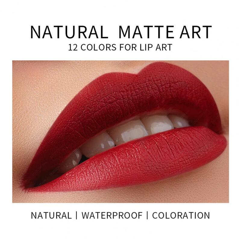 Crema de labios mate con textura, Cosméticos impermeables, maquillaje labial de verano para la belleza