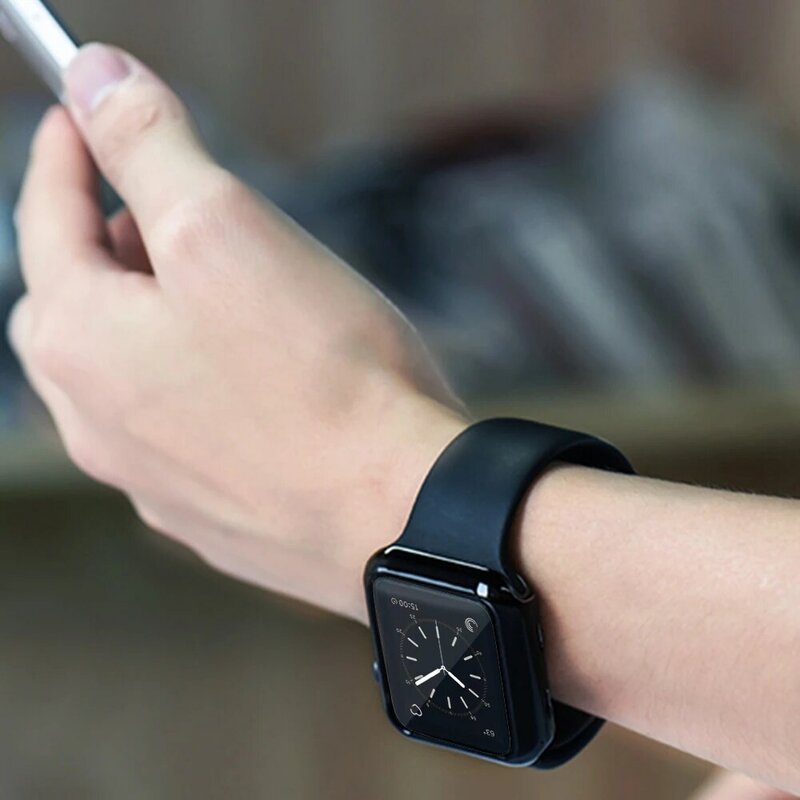 Manchon en silicone souple de placage antichute, pour Apple Watch 40mm 44mm pour iWatch 1 2 3 4 5, protection du boîtier 42mm 38mm