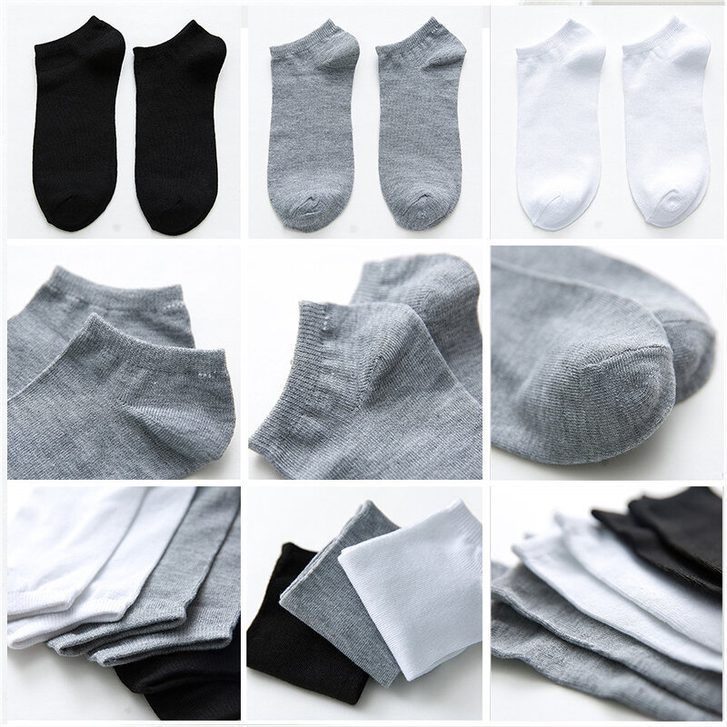 20Pcs=10Pair Solid Mesh Men's Socks Invisible Ankle Socks Men Summer Breathable Thin Male Boat Socks HOT SALE