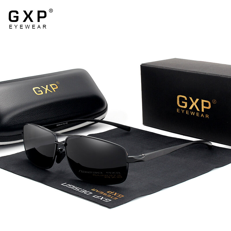 GXP-스퀘어 알루미늄 마그네슘 고품질 편광 선글라스, 클래식 레트로 스타일 선글라스, UV400 렌즈, 남성 및 여성용