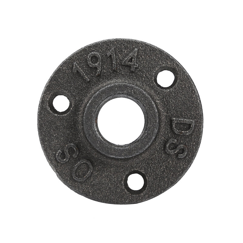 10PCS 1/2" 3/4" Black Decorative Malleable Iron Floor/Wall Flange Malleable Cast Iron Pipe Fittings BSP Threaded Hole