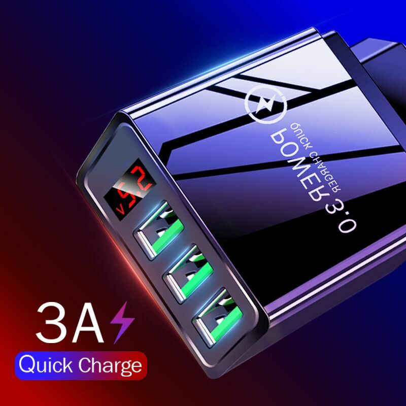 Зарядное устройство USB для быстрой зарядки iPhone 12, 13 дюймов, адаптер со светодиодным дисплеем, быстрая зарядка для Xiaomi Oneplus, настенное зарядно...