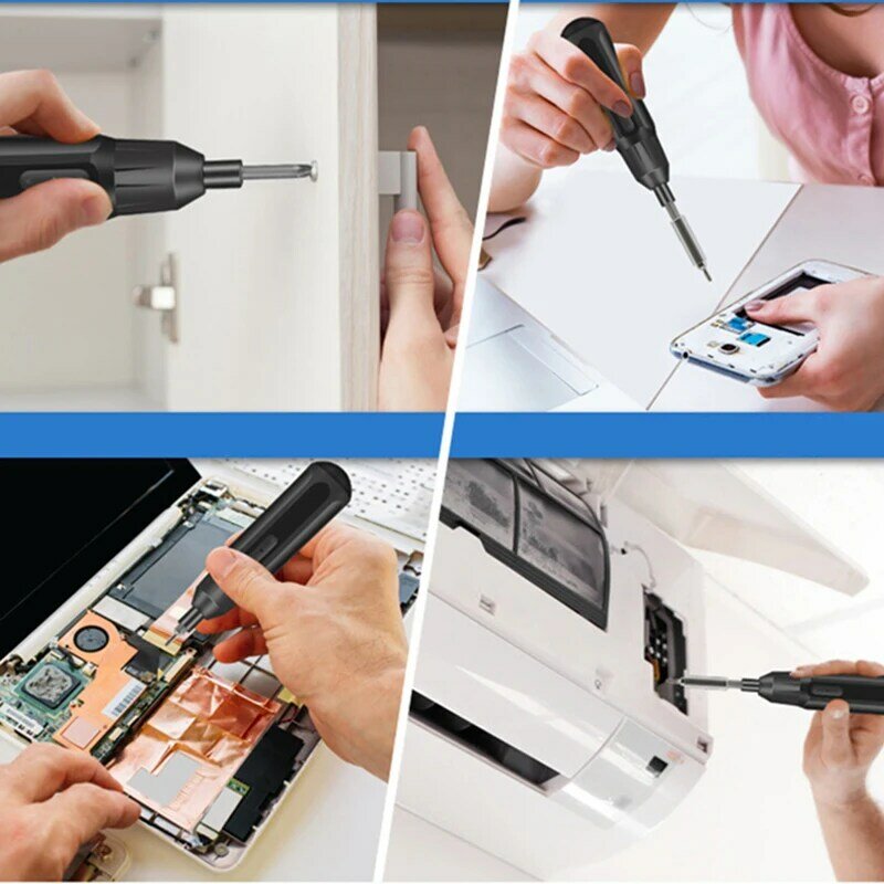 GROSAM 3.6V Mini Electrical Screwdriver Set WL-DDLSD Smart Cordless Electric Screwdrivers USB Rechargeable Handle