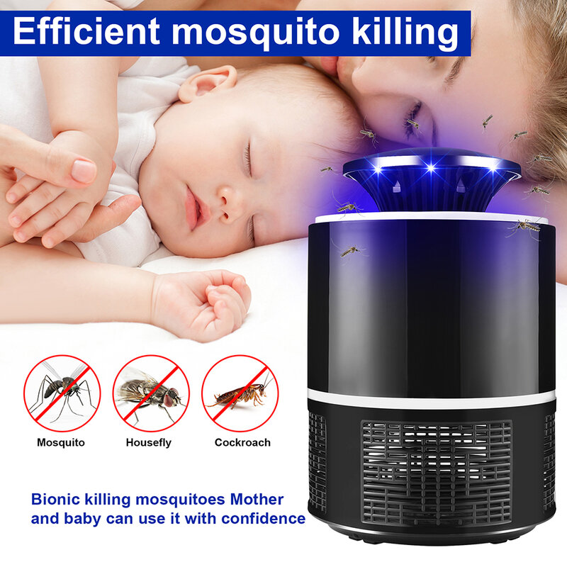 Led assassino do mosquito lâmpada elétrica usb mosquito matando luz fotocatalítica repelente led bug zapper inseto armadilha para cuidados com o bebê
