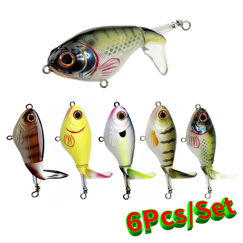 Conjunto de isca de lápis com 6 tamanhos, 75mm e 17g, iscas de pesca giratórias, para pesca, espesso de robalo, saco de pesca