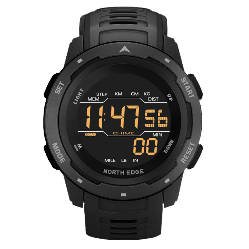 Reloj deportivo para hombre, cronógrafo Digital militar, resistente al agua hasta 50M, con cuenta regresiva, podómetro y calorías
