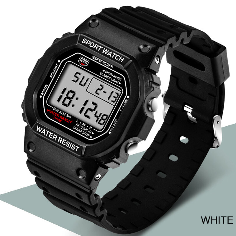 男性と女性のためのプロのミリタリー腕時計,耐水性,レトロなデジタルアナログLED時計