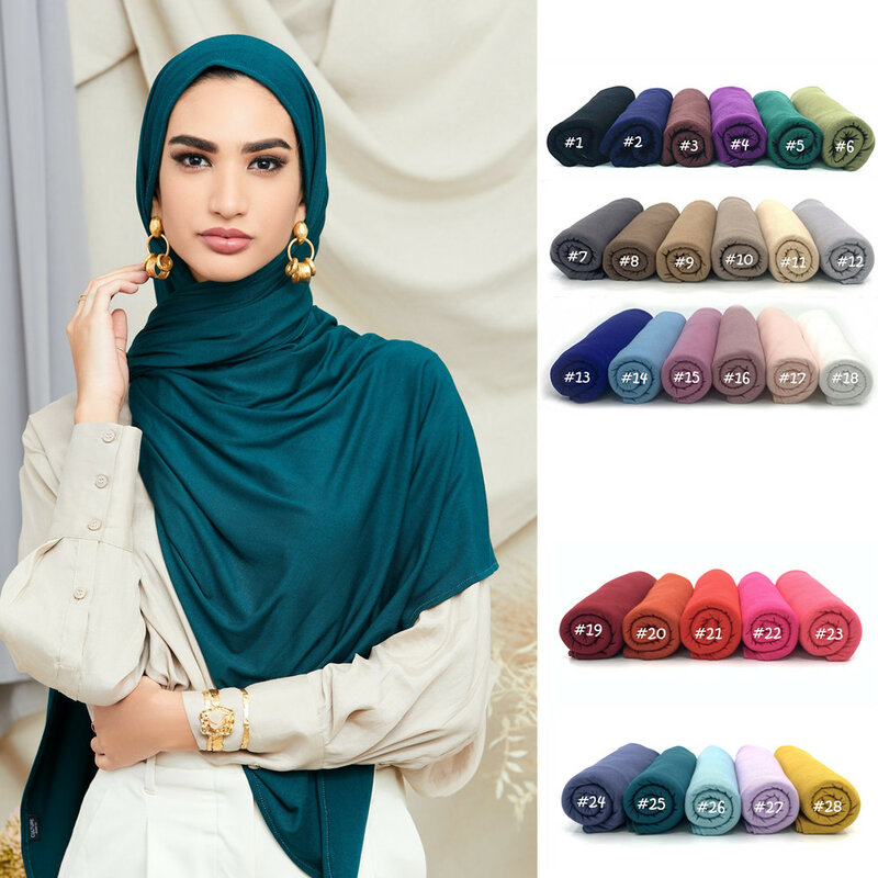 Casual premium algodão jérsei hijabs muçulmano headwrap áfrica mulher turbante gravata longo xale wrap