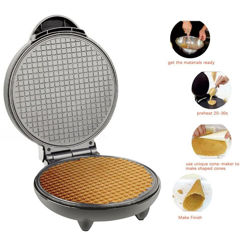 Café da manhã do agregado familiar máquina de rolo ovo cozimento elétrico pan máquina de cozimento waffle cone fabricante caseiro ice cream cone máquina