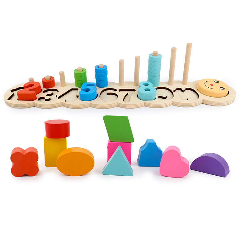 Crianças brinquedos de emparelhamento de madeira aprender a contar números de correspondência forma digital jogo educação precoce ensino matemática brinquedos